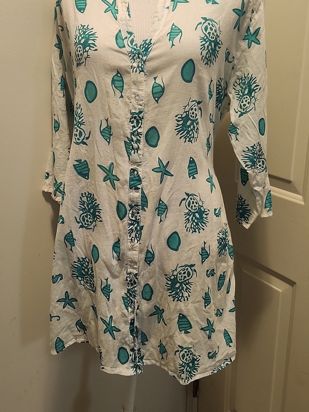 Swarna Greece 100%  Cotton  Beach Dress Mini Cover Up Greece